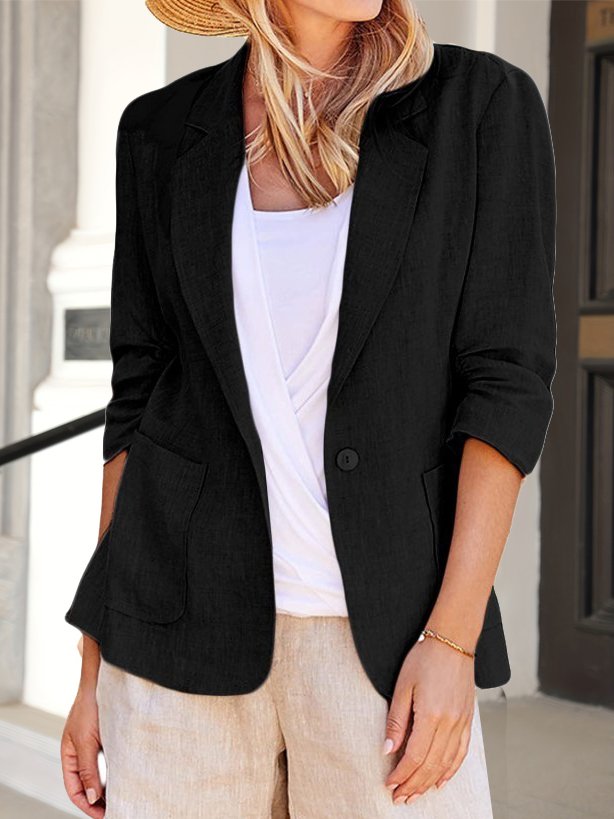 Women's Plain Regular Loose Blazer