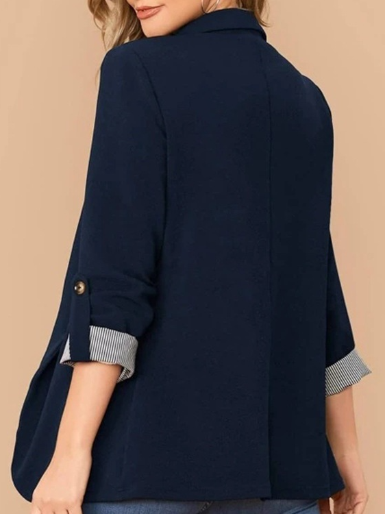 Women's Color Block Regular Loose Blazer