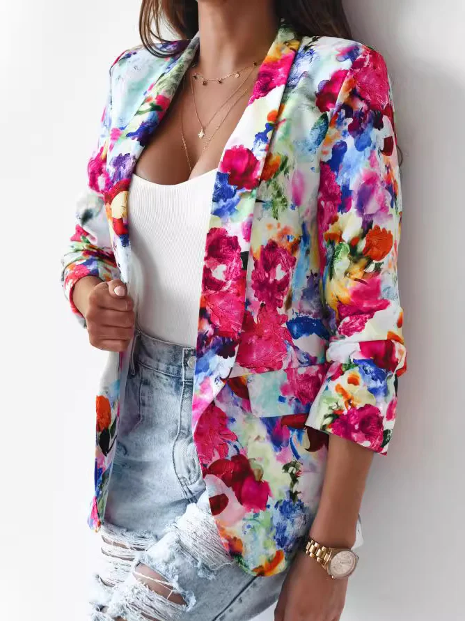 Women's Floral Regular Regular Fit Blazer