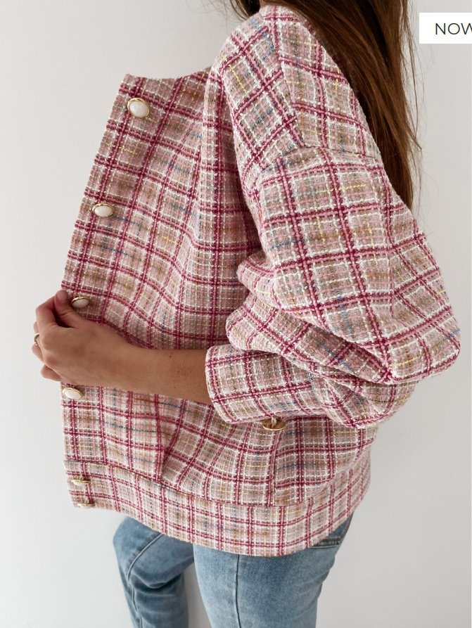 Women's Plaid Zipper Regular Loose Jacket