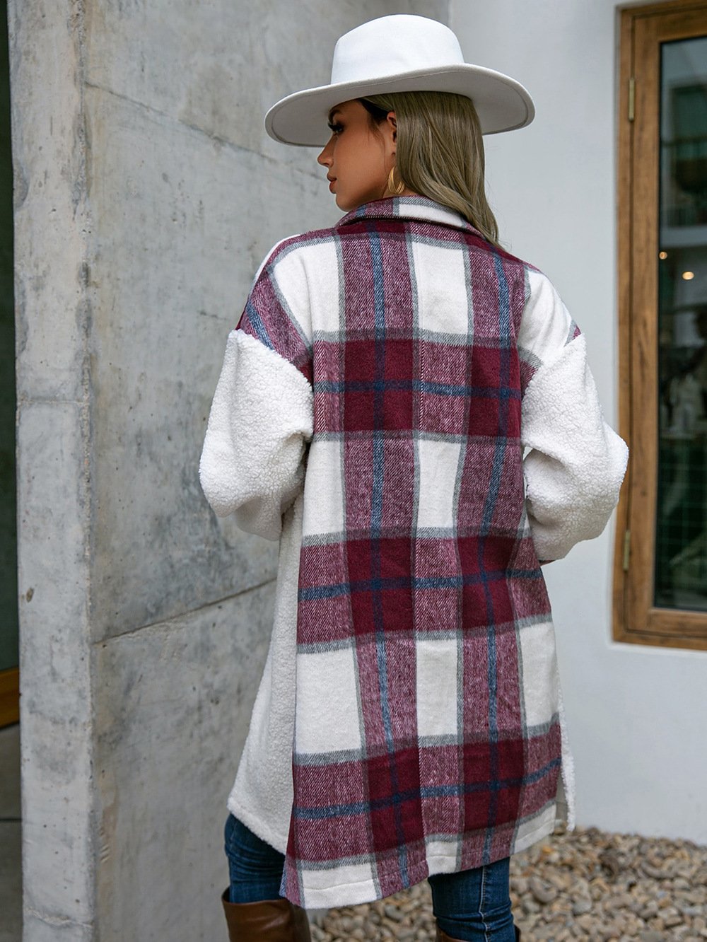 Women's Plaid Zipper Regular Loose Jacket