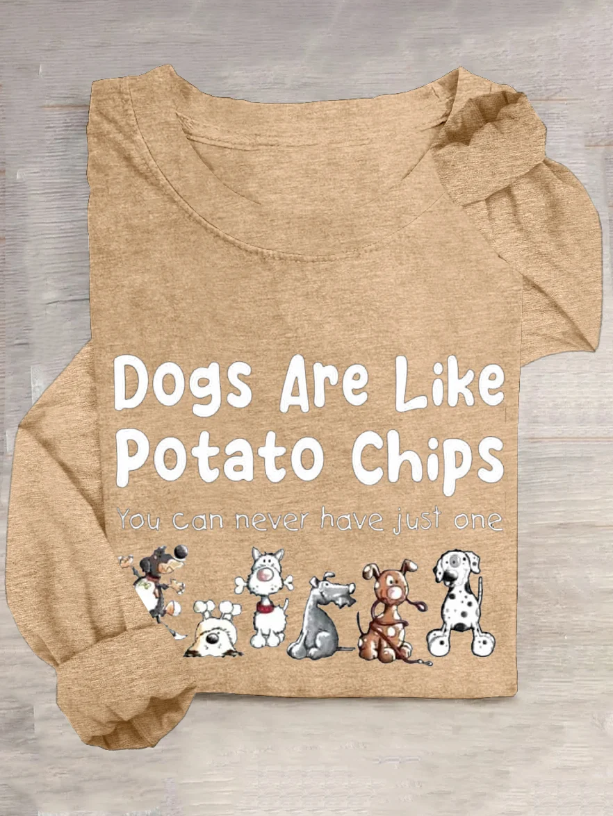 Casual Text Letters Crew Neck Long Sleeve T-shirt