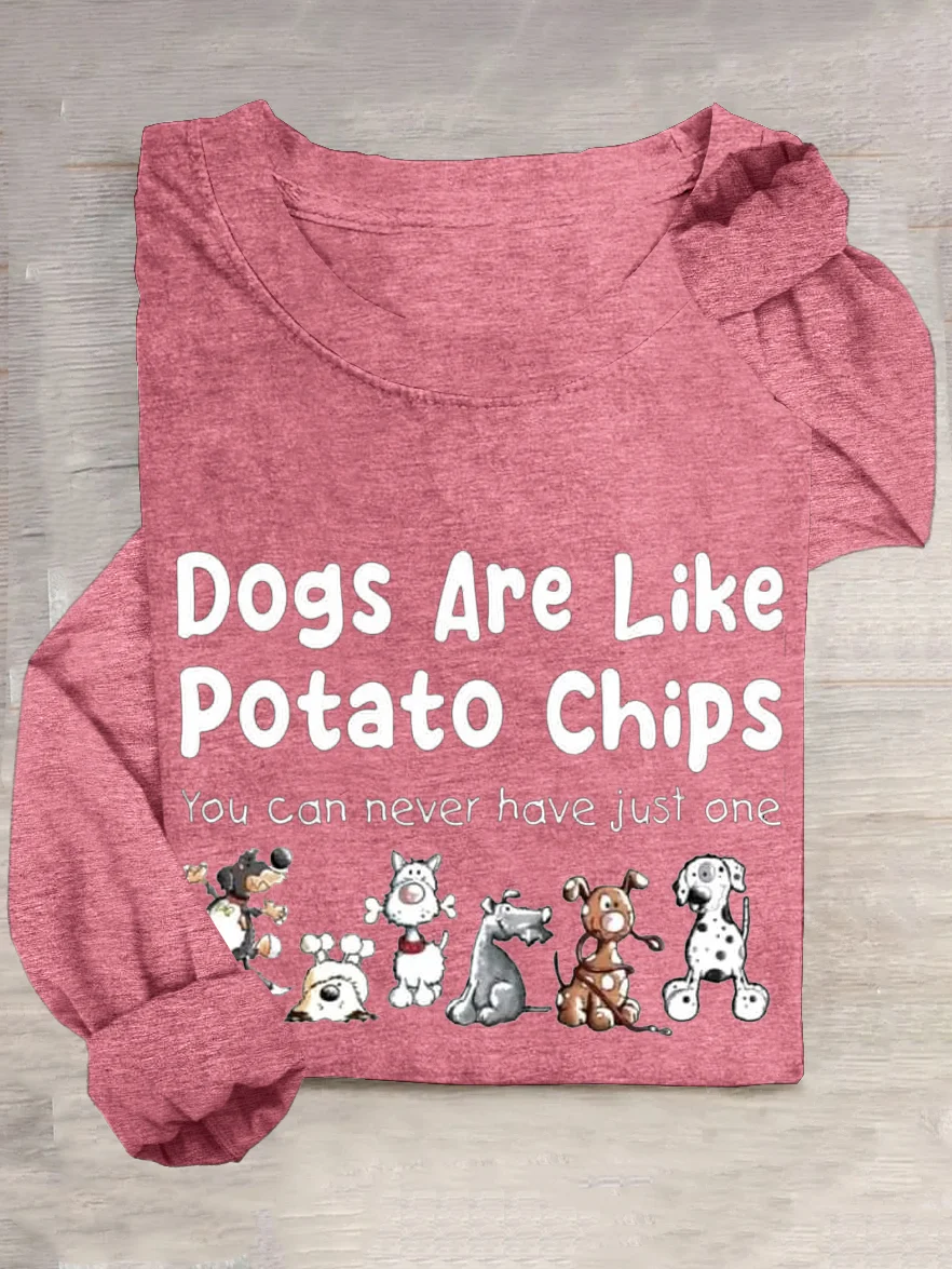 Casual Text Letters Crew Neck Long Sleeve T-shirt