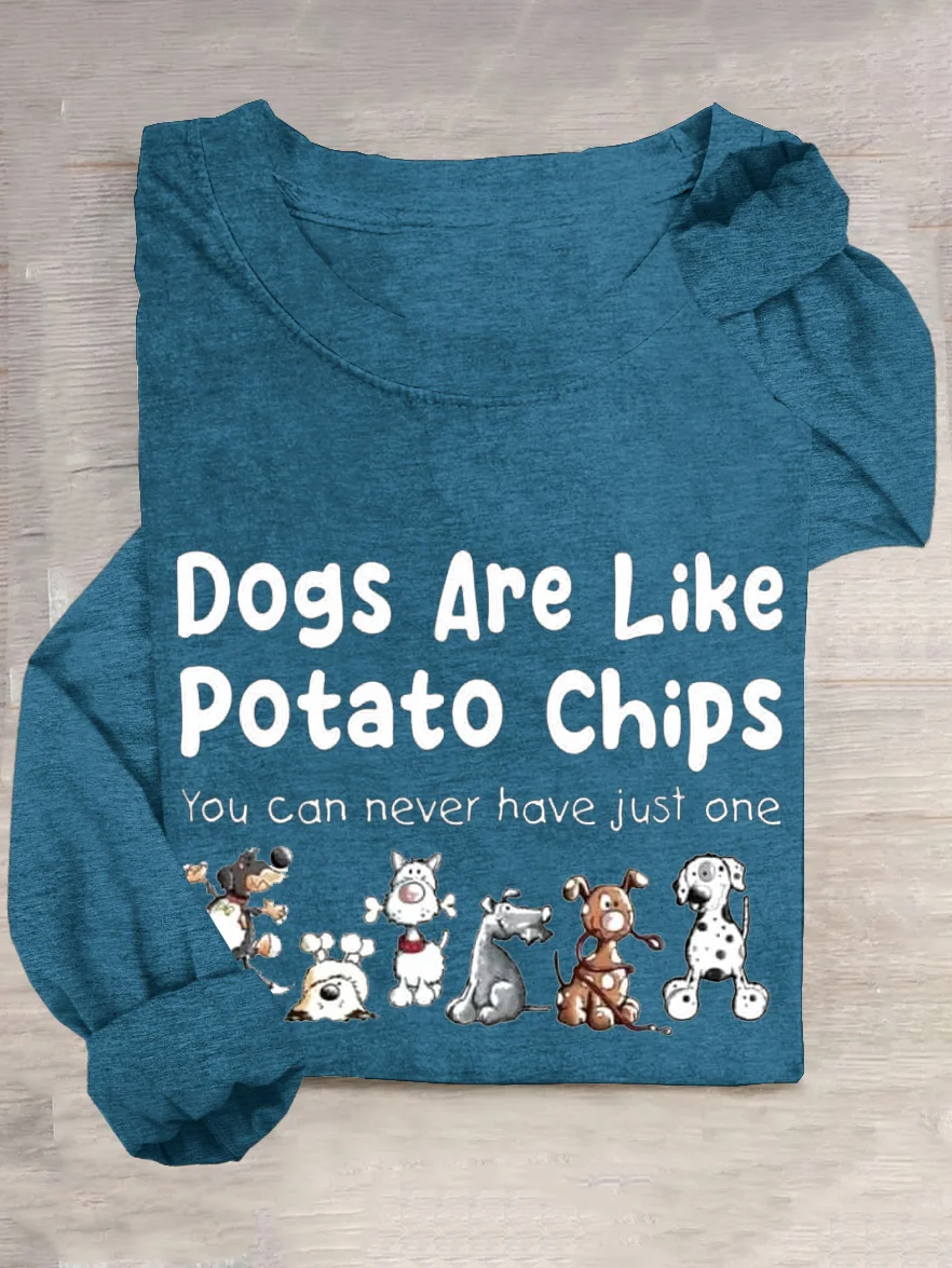 Casual Text Letters Crew Neck Long Sleeve T-shirt