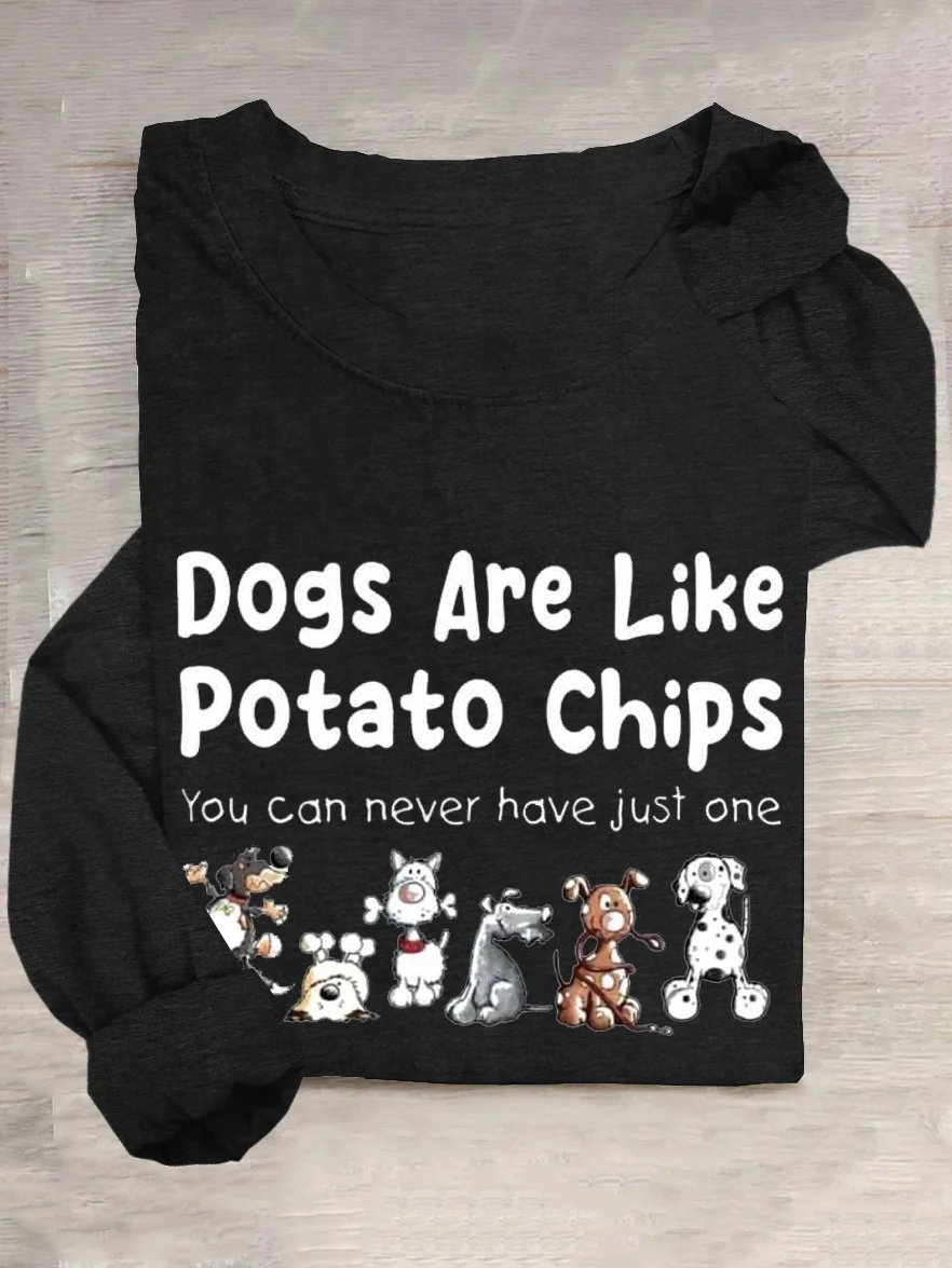 Casual Text Letters Crew Neck Long Sleeve T-shirt