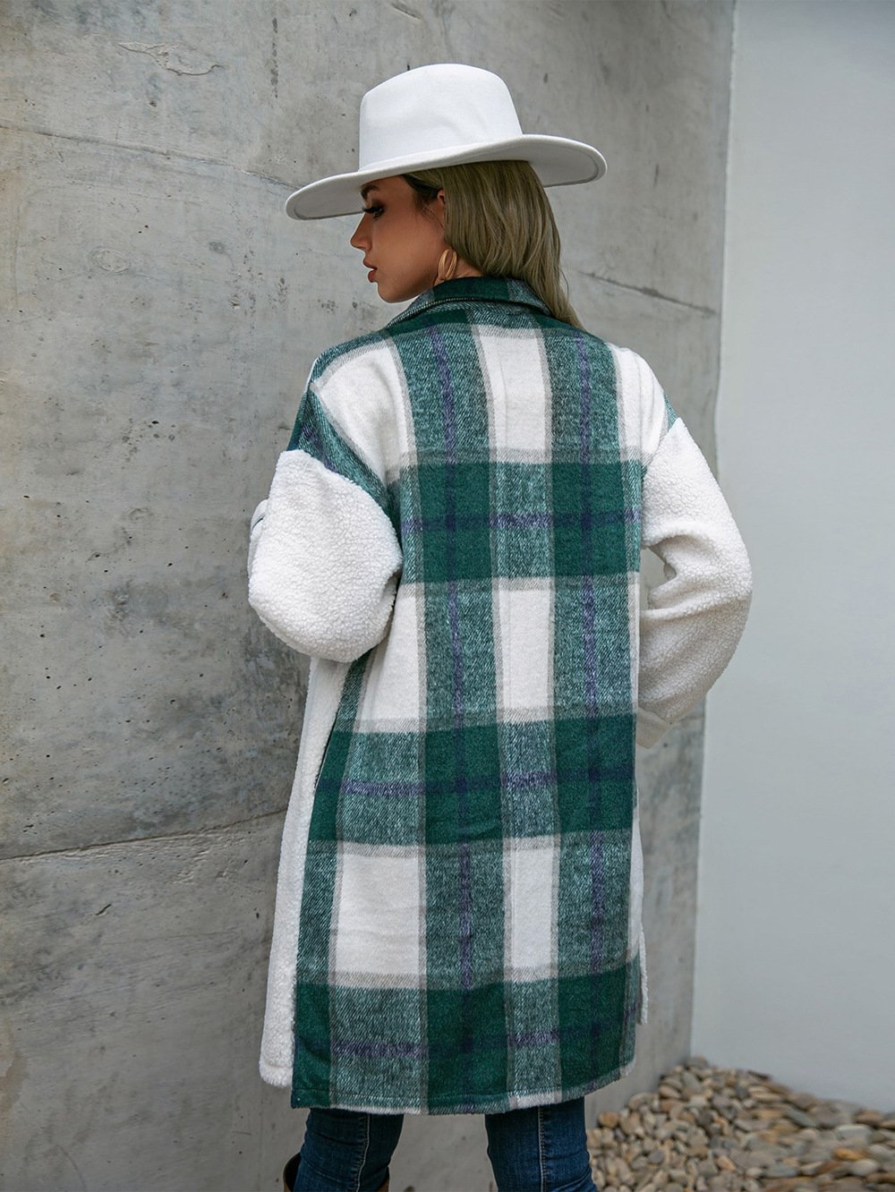 Women's Plaid Zipper Regular Loose Jacket