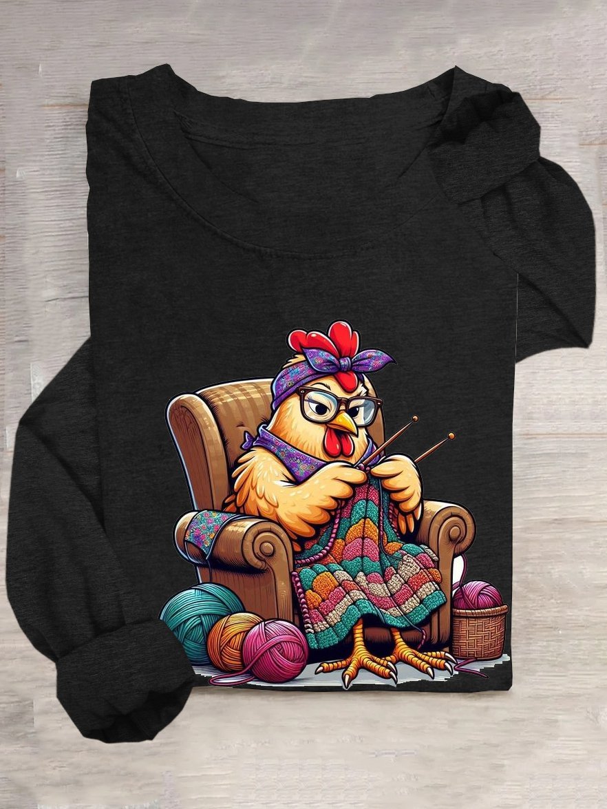 Casual Turkey Crew Neck Long Sleeve T-shirt