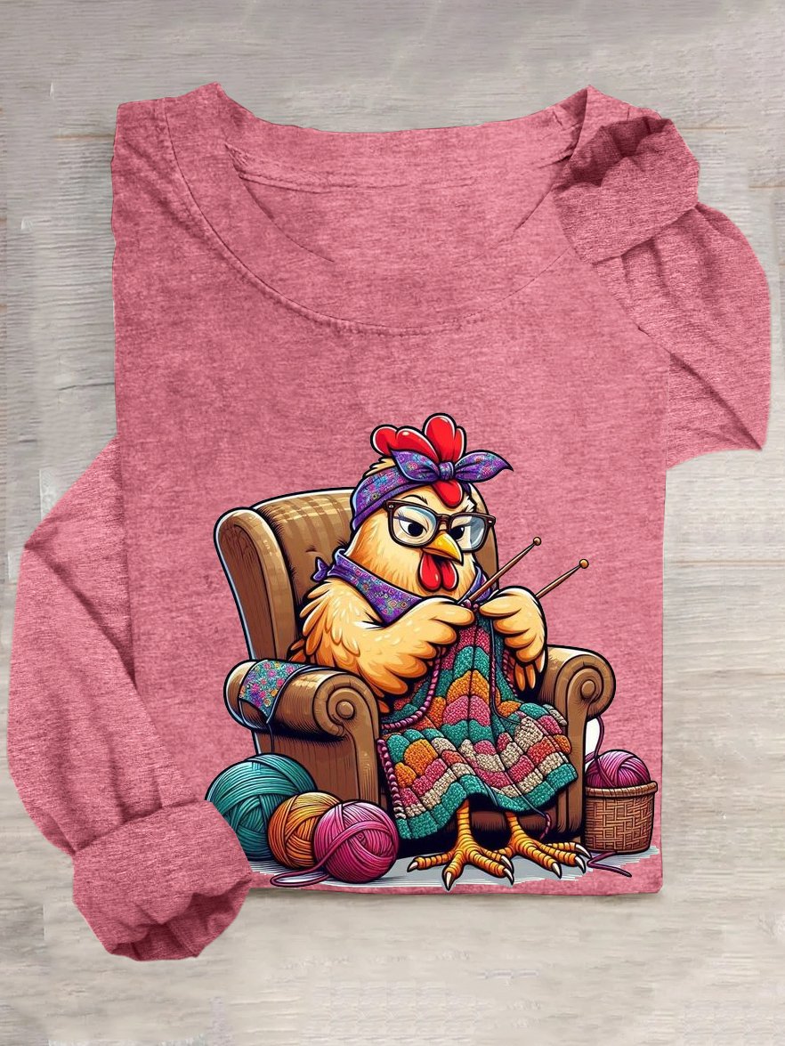 Casual Turkey Crew Neck Long Sleeve T-shirt