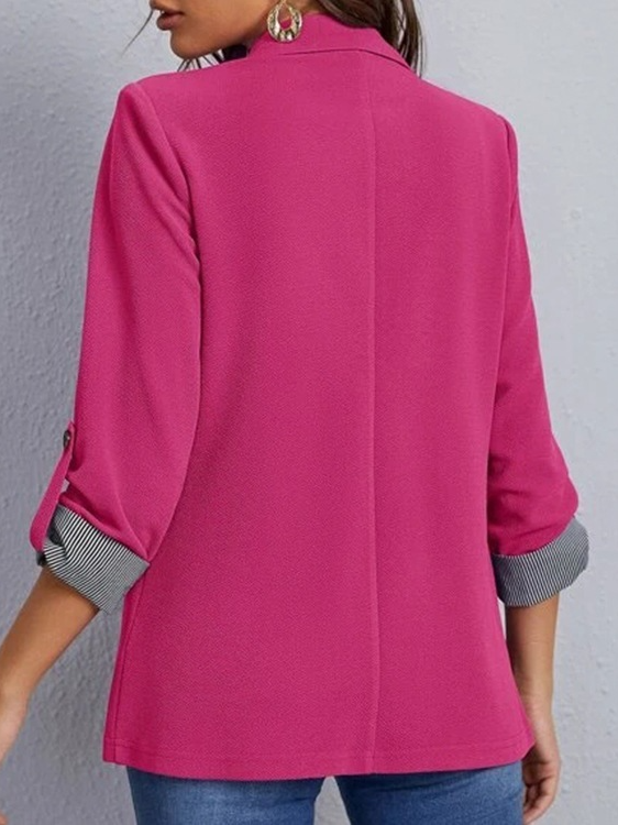 Women's Color Block Regular Loose Blazer