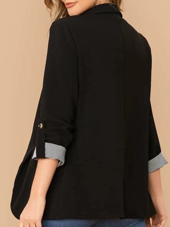 Women's Color Block Regular Loose Blazer