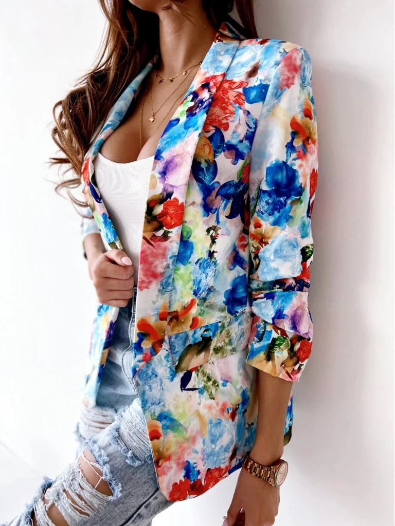 Women's Floral Regular Regular Fit Blazer