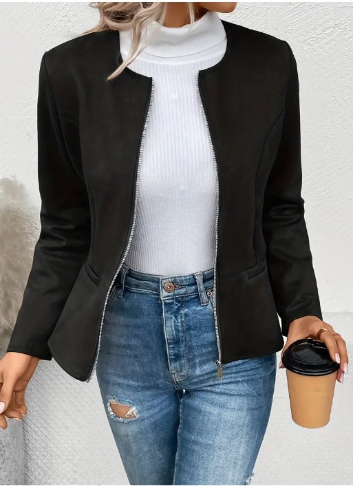 Women's Plain Regular Loose Jacket