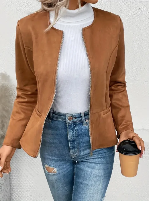 Women's Plain Regular Loose Jacket