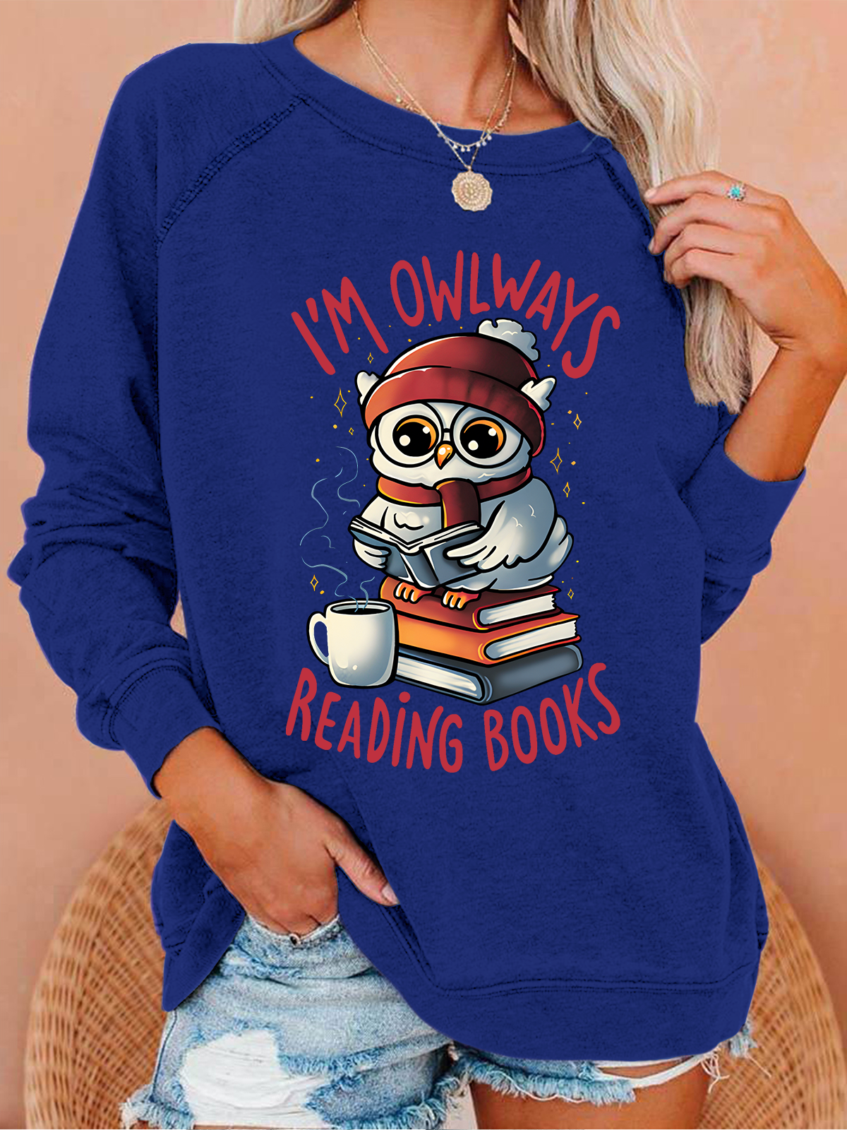 Casual Crew Neck Animal Sweatshirt