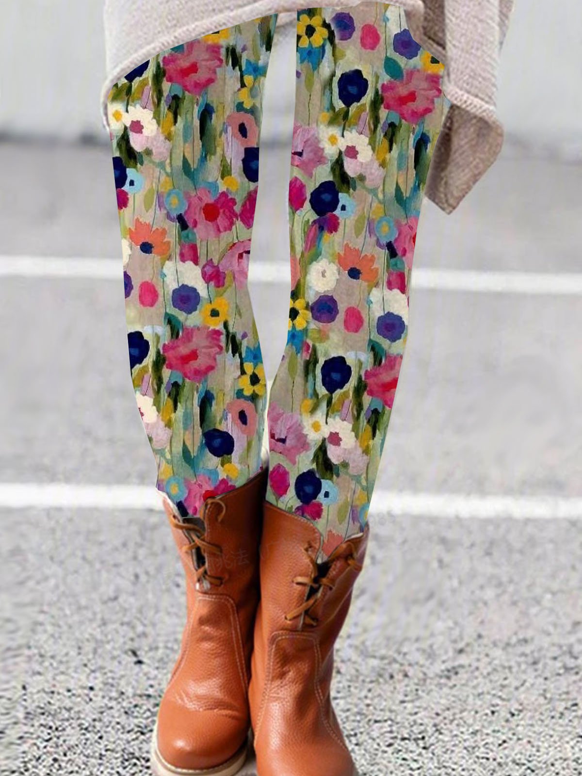 Casual Floral Long Leggings