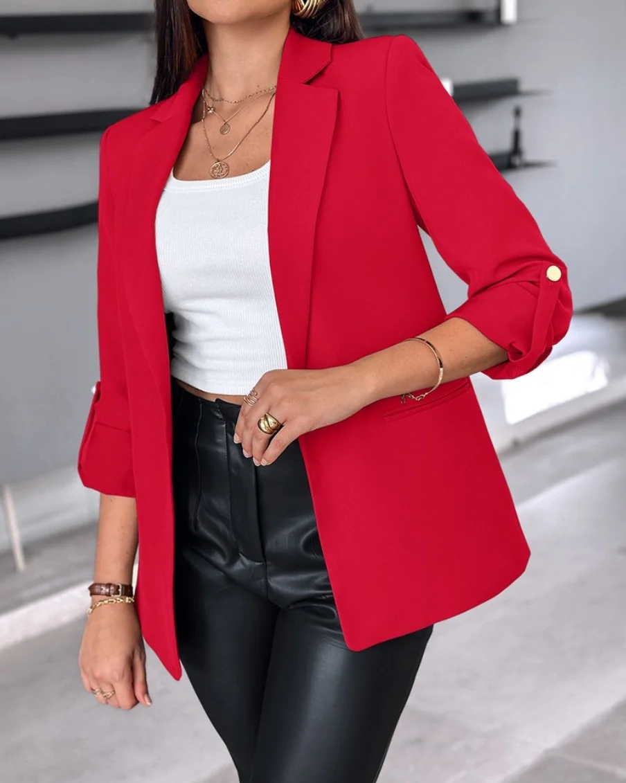 Women's Plain Regular Loose Blazer