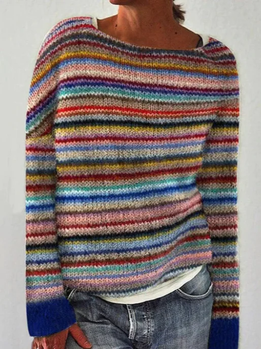 Women Yarn/Wool Yarn Ethnic Long Sleeve Comfy Casual Sweater