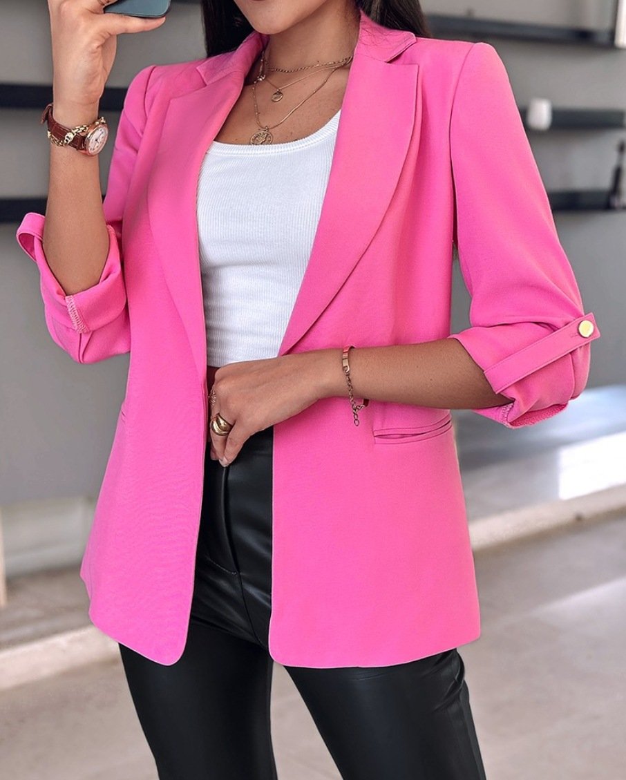 Women's Plain Regular Loose Blazer