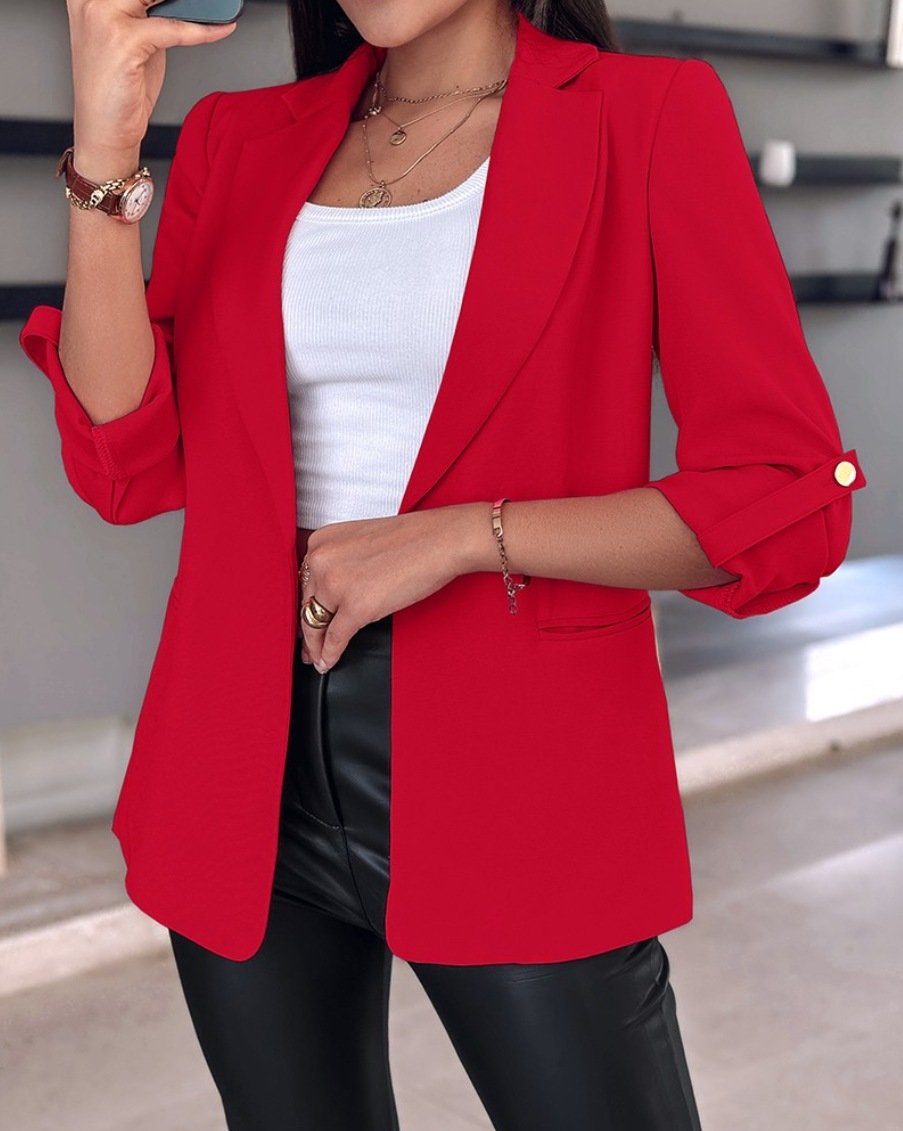 Women's Plain Regular Loose Blazer