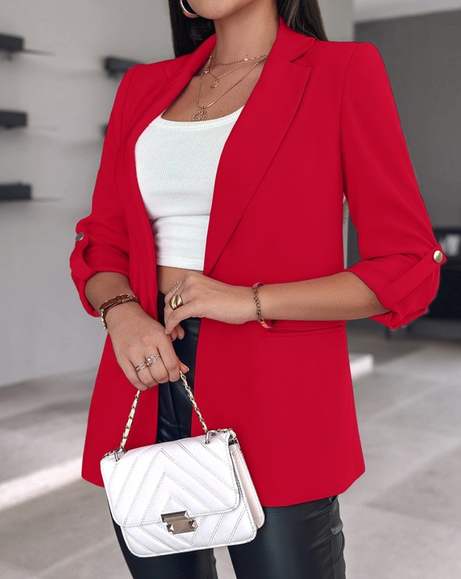 Women's Plain Regular Loose Blazer