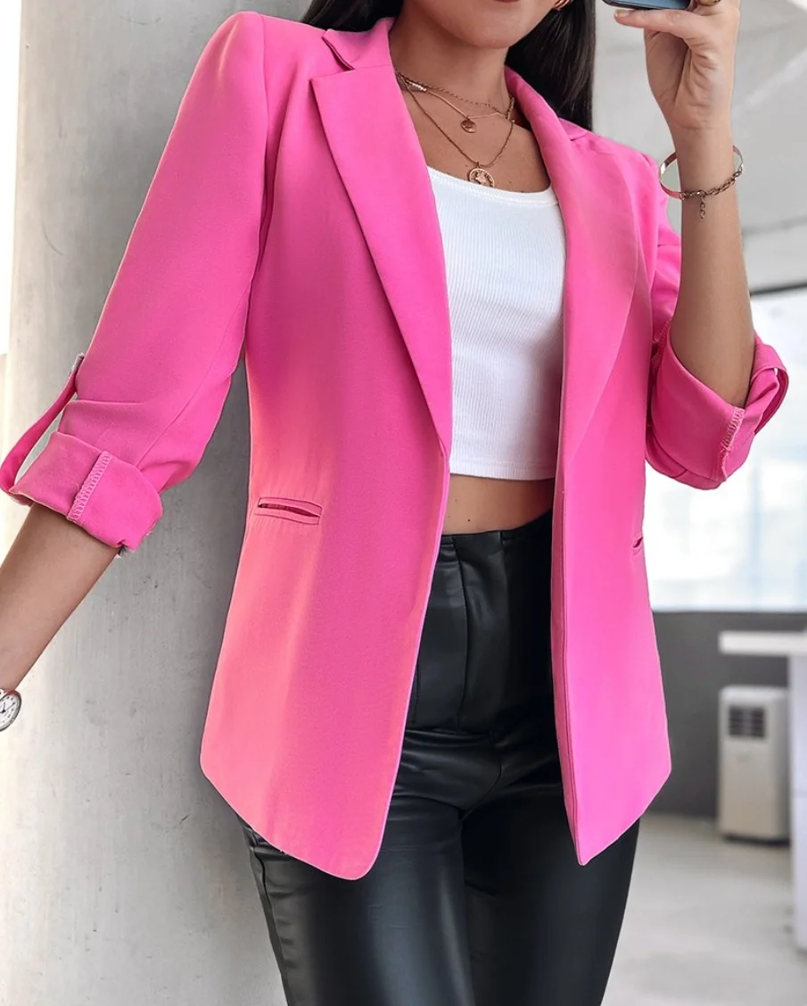 Women's Plain Regular Loose Blazer