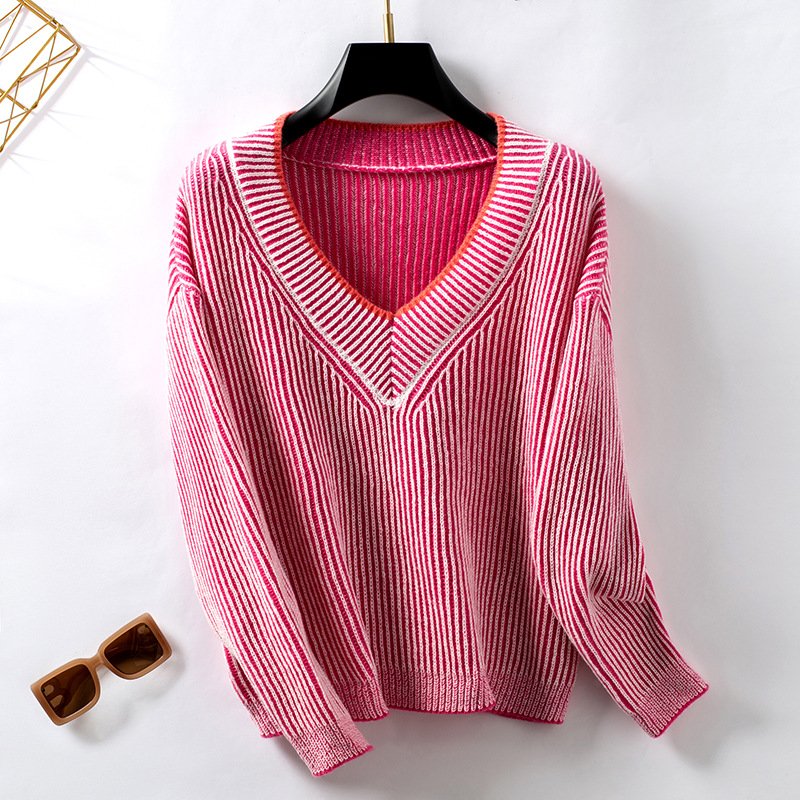 Women Yarn/Wool Yarn Plain Long Sleeve Comfy Casual Sweater