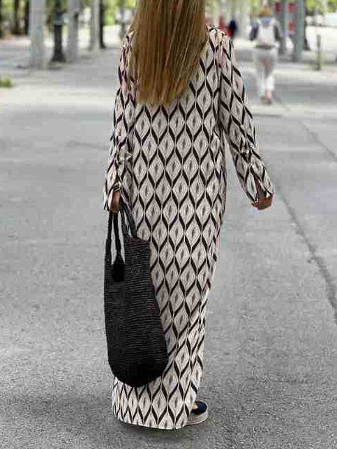 Women Striped Hoodie Long Sleeve Comfy Casual Maxi Dress