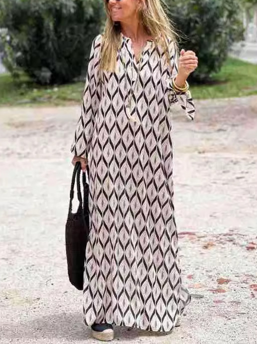 Women Striped Hoodie Long Sleeve Comfy Casual Maxi Dress