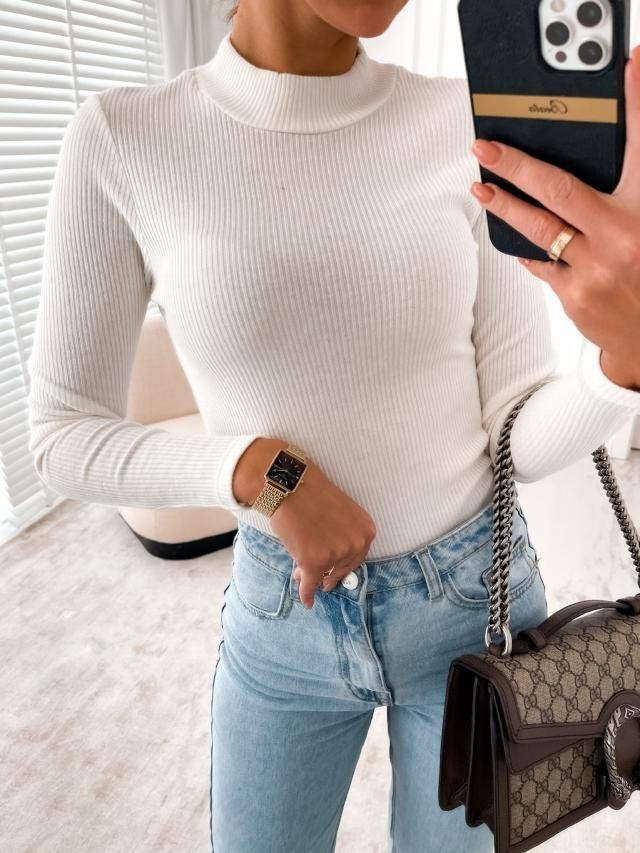 Women Yarn/Wool Yarn Plain Long Sleeve Comfy Casual Sweater