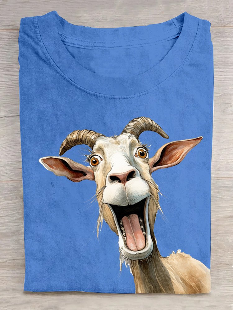 Casual Animal Crew Neck Short Sleeve T-shirt