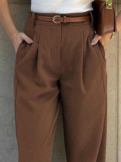 Urban Plain Ankle Pants Ruched Pant