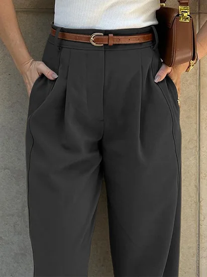 Urban Plain Ankle Pants Ruched Pant