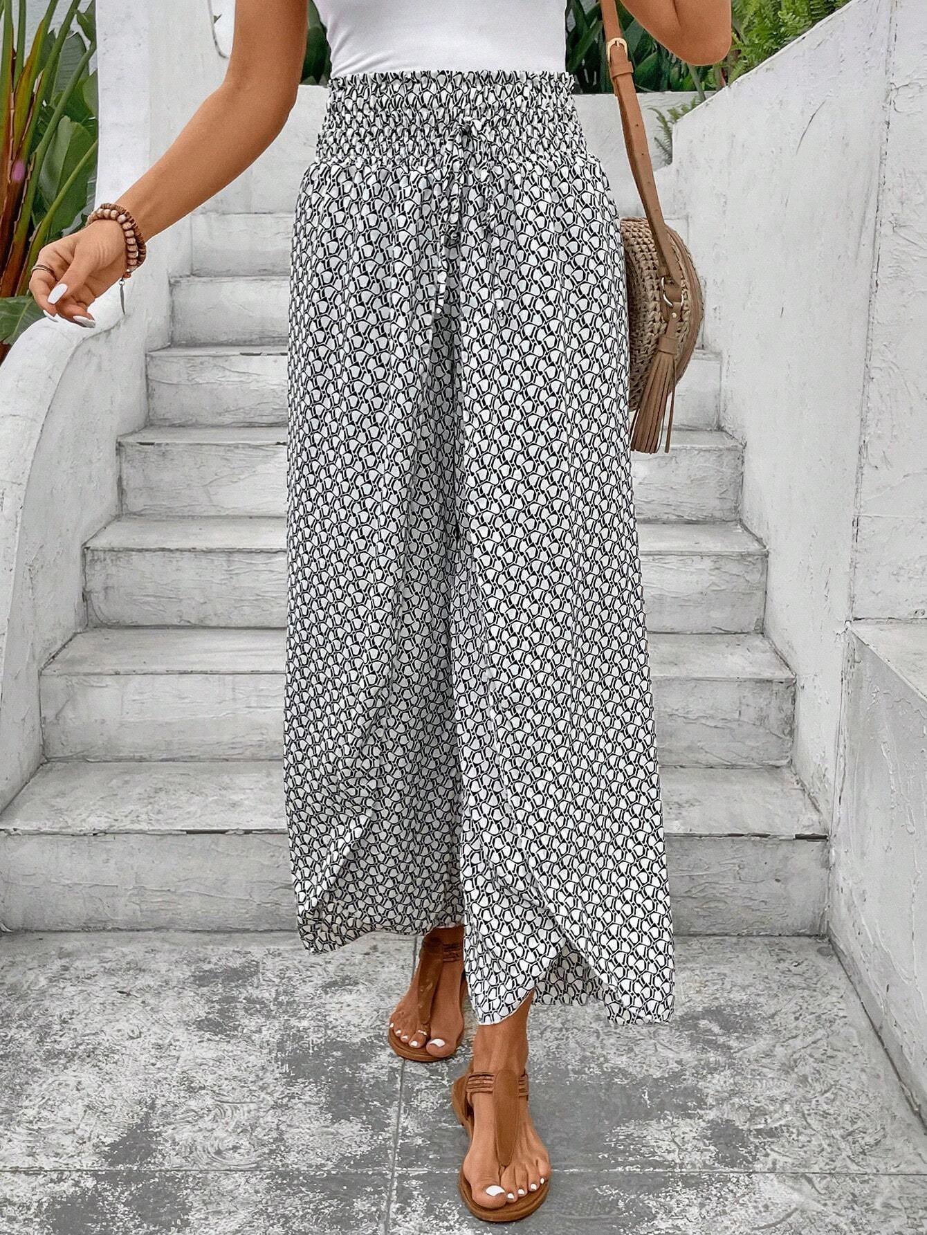 Casual Geometric Long Pant