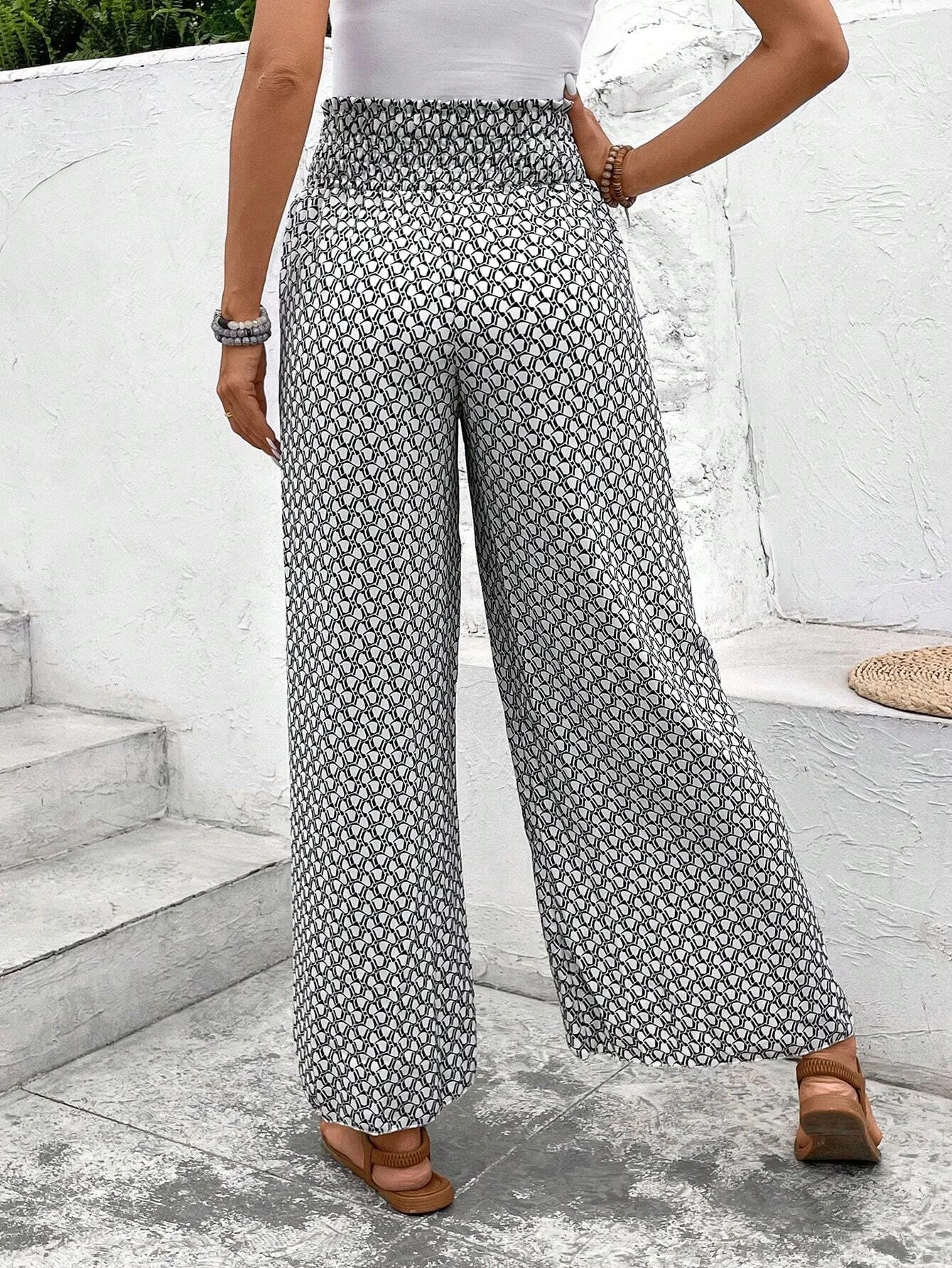 Casual Geometric Long Pant