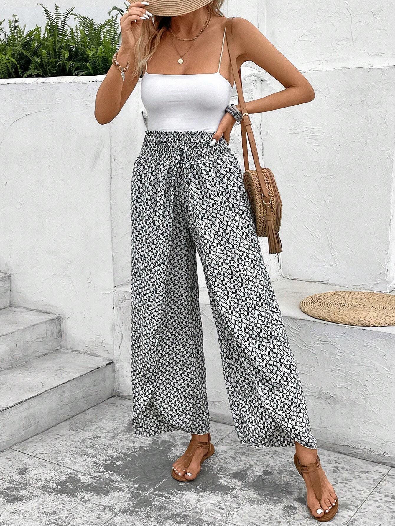 Casual Geometric Long Pant