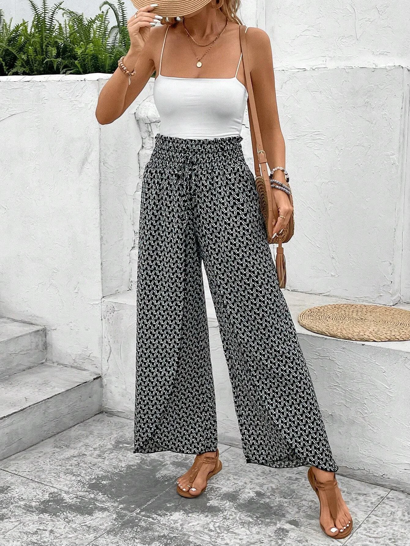 Casual Geometric Long Pant