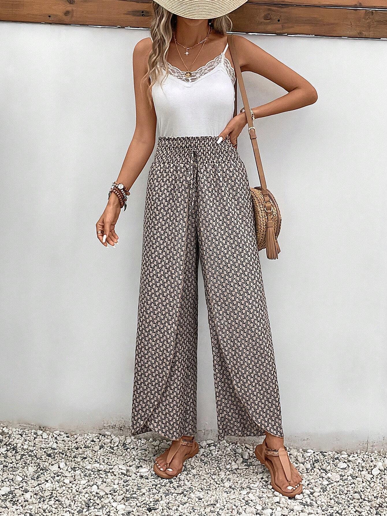 Casual Geometric Long Pant