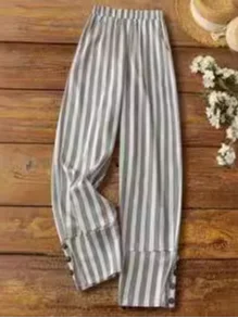 Women's Casual Striped Loose Long Pants