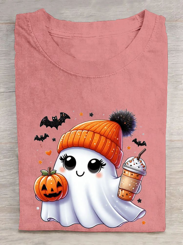 Casual Halloween Crew Neck Short Sleeve T-shirt