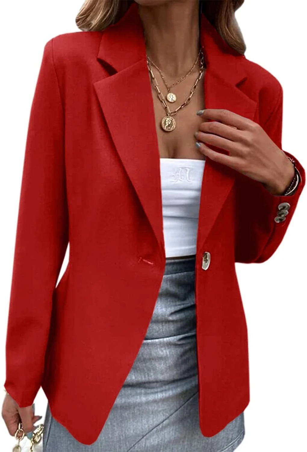 Women's Plain Regular Loose Blazer