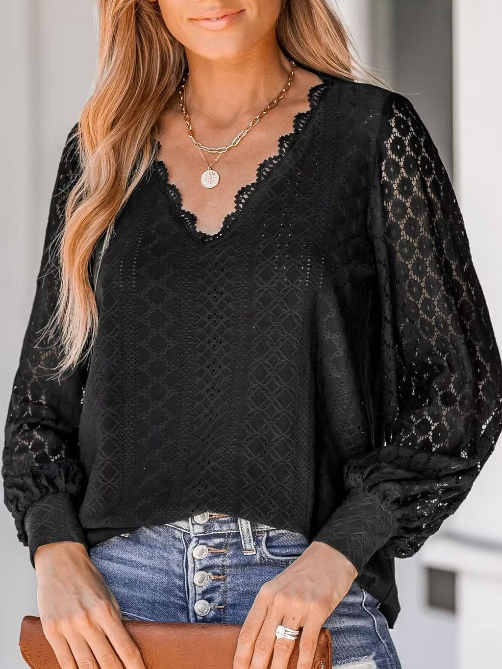 Long Sleeve Plain Regular Loose Blouse For Women