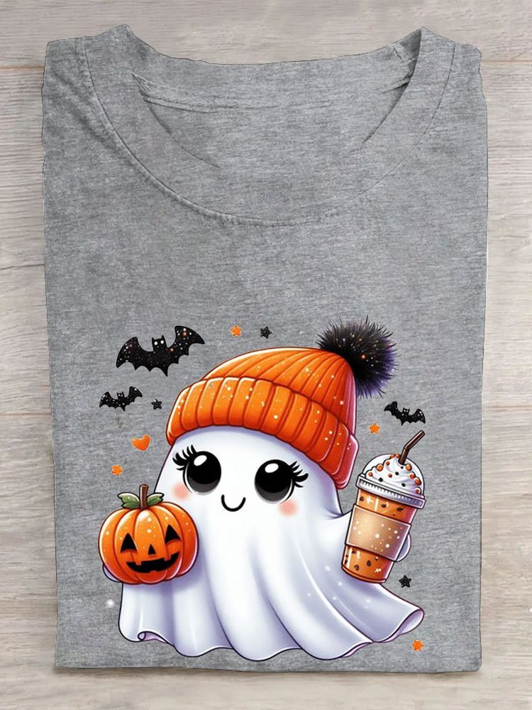 Casual Halloween Crew Neck Short Sleeve T-shirt