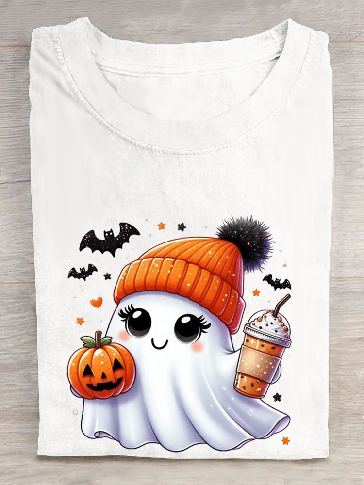 Casual Halloween Crew Neck Short Sleeve T-shirt