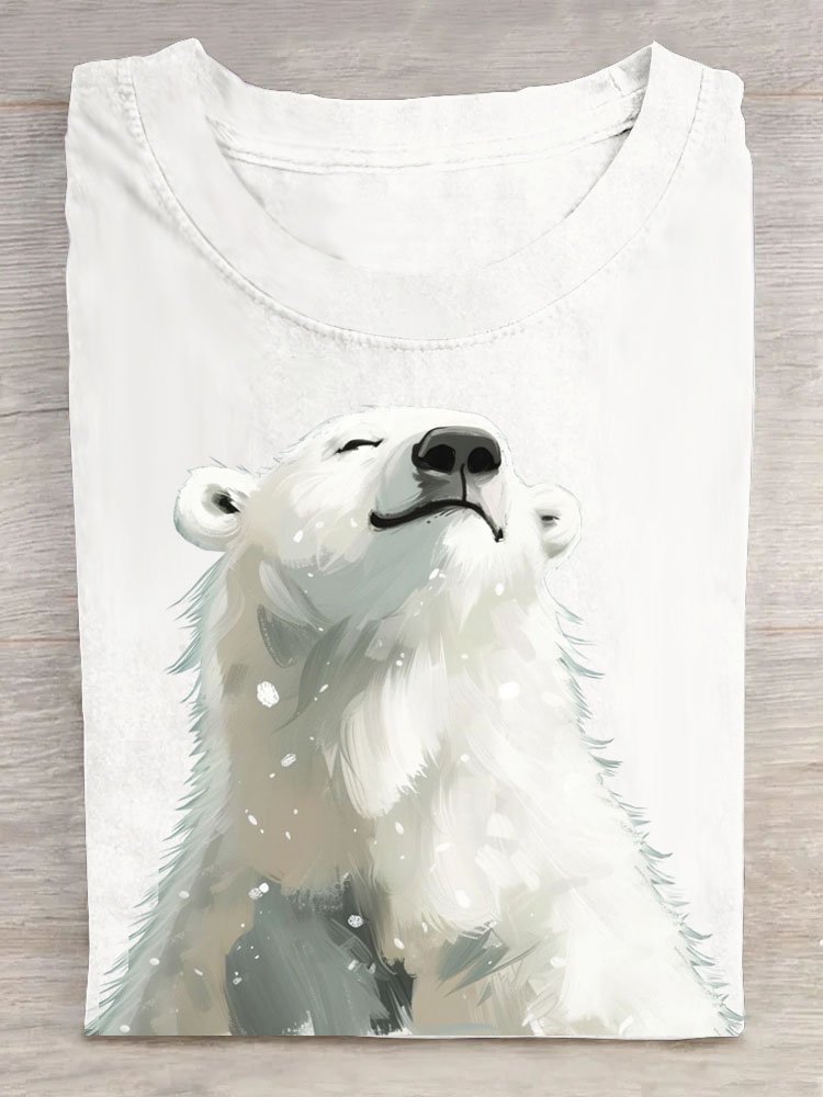 Casual Animal Crew Neck Short Sleeve T-shirt