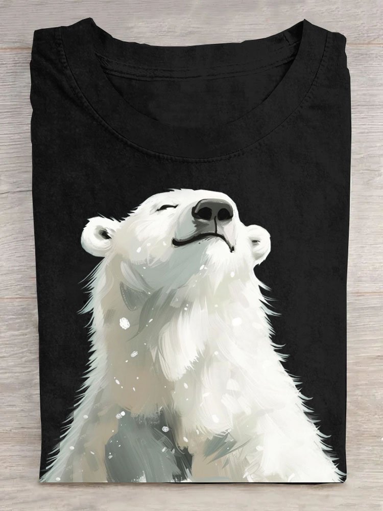 Casual Animal Crew Neck Short Sleeve T-shirt