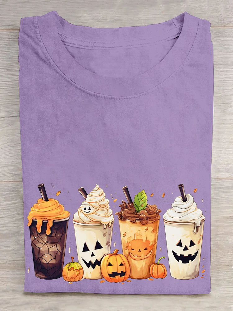 Casual Halloween Crew Neck Short Sleeve T-shirt