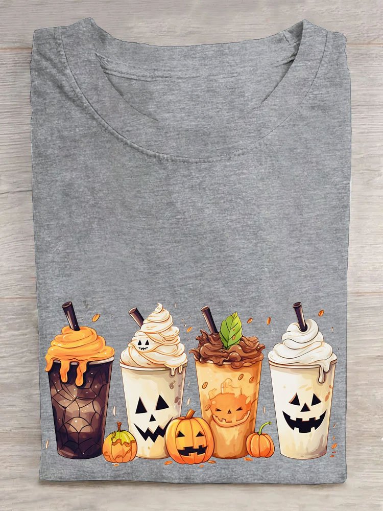 Casual Halloween Crew Neck Short Sleeve T-shirt