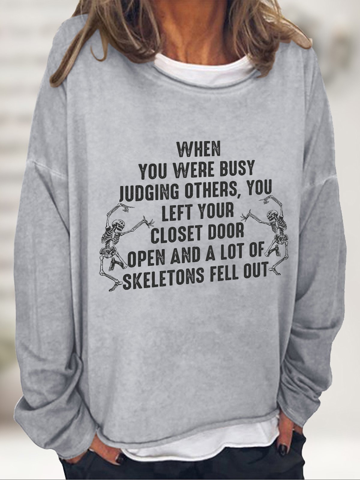 Casual Crew Neck Halloween Sweatshirt