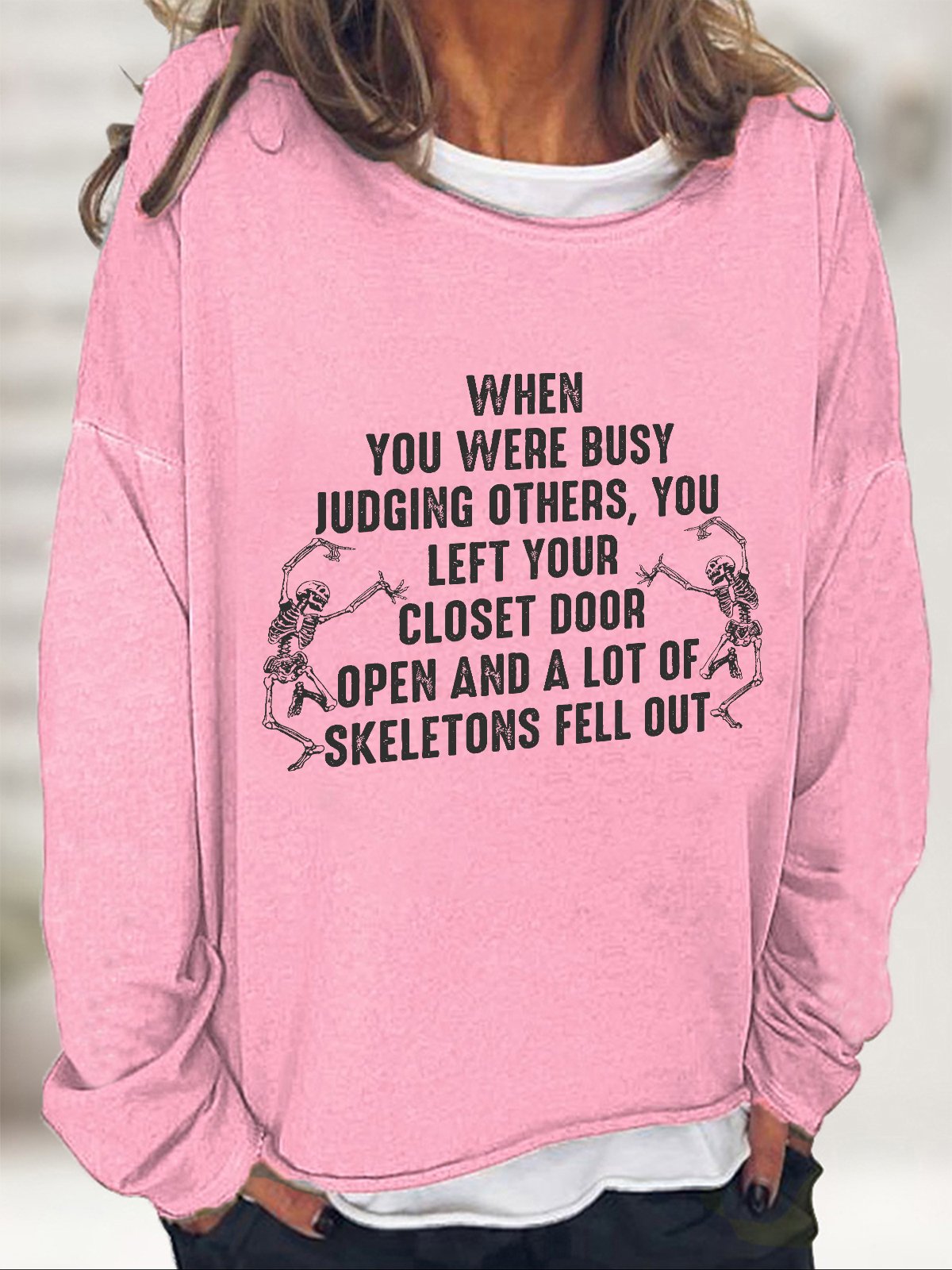 Casual Crew Neck Halloween Sweatshirt