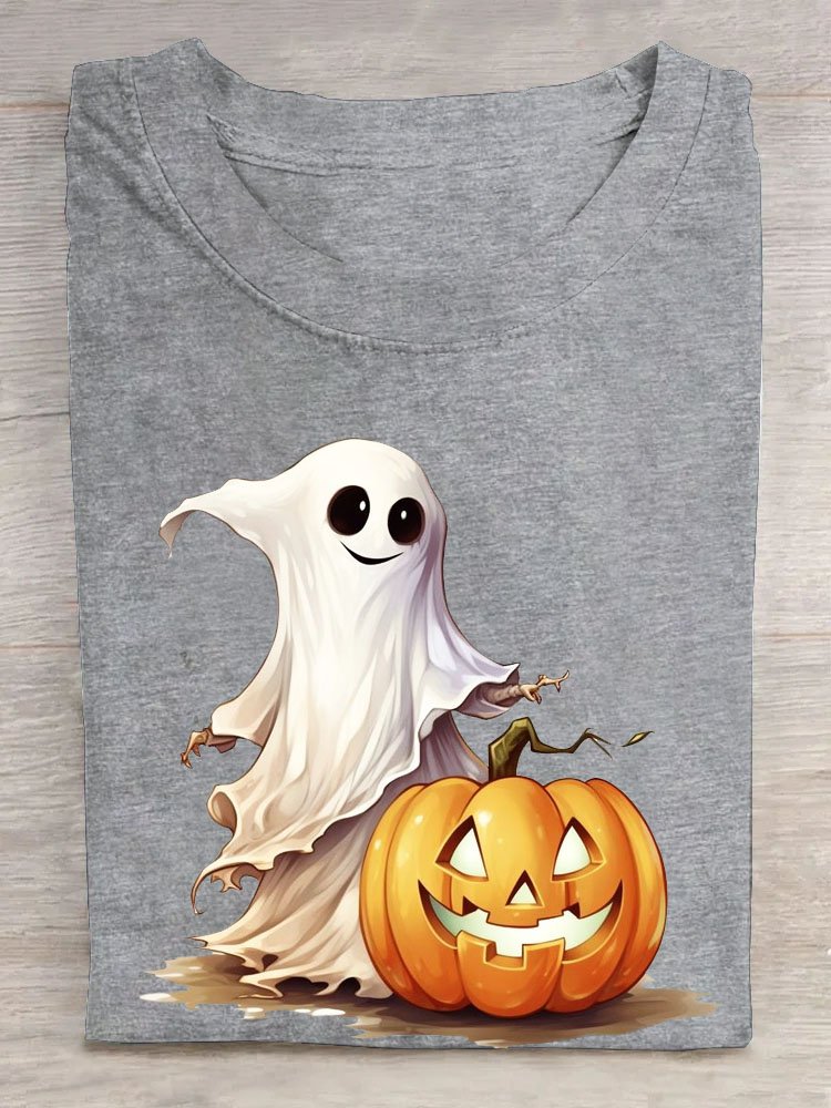 Casual Halloween Crew Neck Short Sleeve T-shirt